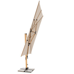 ALU WOOD XL 400 x 300 cm - parasol ogrodowy wahadłowy z bocznym słupkiem
