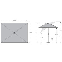 SUNLINE WATERPROOF 230 x 190 cm – uchylny parasol balkonowy