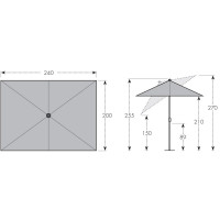 Basic Lift NEO 2,5 x 2 m - Parasol uchylny z rączką