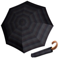 KNIRPS S.570 LARGE CHECK BLACK - męski parasol strzelecki