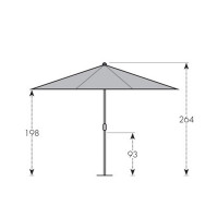 ALU WOOD 3,5 m - parasol z rączką z ochroną UV ULTRA