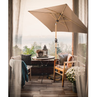 ALU WOOD 210 x 140 cm - parasol z automatycznym odchylaniem i ochroną UV ULTRA