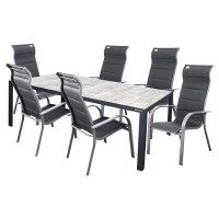 BERGAMO MIAMI szary - komplet wypoczynkowy aluminiowy 6+1