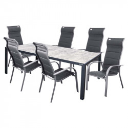 BERGAMO MIAMI szary - komplet wypoczynkowy aluminiowy 6+1