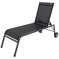 EXPERT - ogrodowy aluminiowy leżak na kółkach