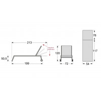 EXPERT - ogrodowy aluminiowy leżak na kółkach