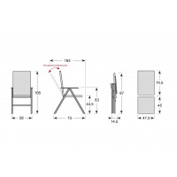 LUNA ACTIVE szary - komplet wypoczynkowy aluminiowy 6+1