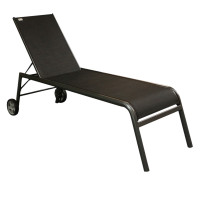 EXPERT - ogrodowy aluminiowy leżak na kółkach