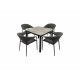 Bergamo 90x90 Melia Likatex - komplet wypoczynkowy aluminiowy 4+1