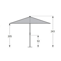 Gastro Magic Junior Alu Wood 2 x 2 m - parasol z falbanką