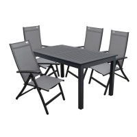 EXPERT ACTIVE szary - zestaw wypoczynkowy 4+1 z aluminium