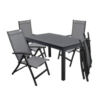EXPERT ACTIVE szary - zestaw wypoczynkowy 4+1 z aluminium