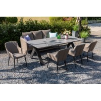 LIVORNO PARIS SWIVEL GREY - luksusowy zestaw ogrodowy 6+1