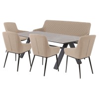 LIVORNO PARIS SWIVEL GREY - luksusowy zestaw ogrodowy 6+1