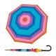 Fiber Flex Long AC Happy pink - damski parasol typu stick-action