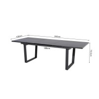 LIVORNO - składany stół ogrodowy 180/240 x 100 x 75,5 cm