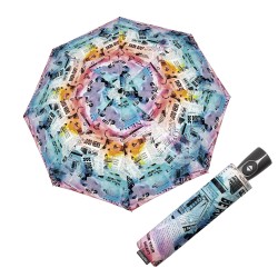 Fibre Magic Leaves blue – w pełni automatyczny parasol damski