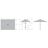 MyZone 190 x 125 cm - parasol środkowy