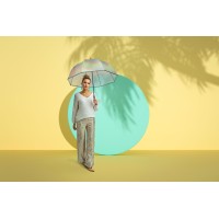 Knirps C.760 Stick Transparent Play - przezroczysty parasol damski