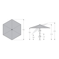 LIFE 180 cm – parasol uchylny z uchwytem